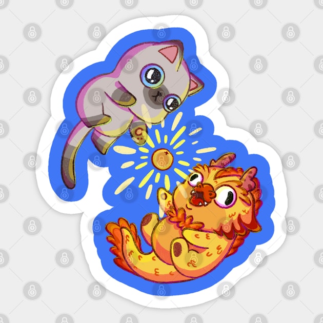 Unlikely friends that love oranges Sticker by Sardoodles